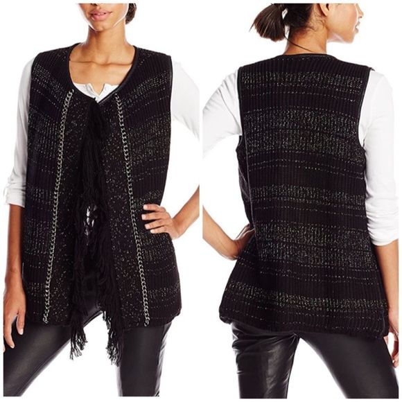 🌴 Mix & Match 2/$150 🌴 Jessica Simpson Black Deborah Reversible Vest - Picture 1 of 15